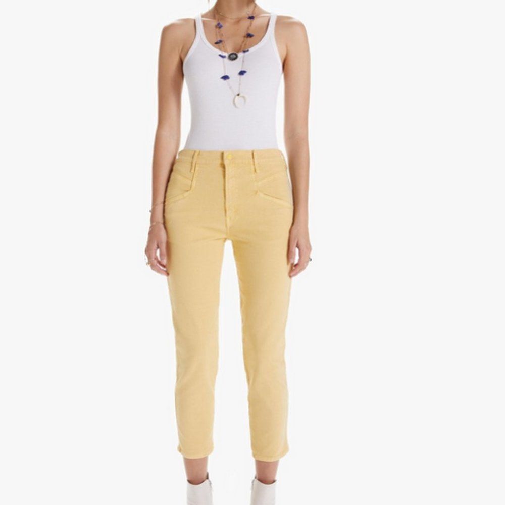Mother Denim The Breaker Crop “So Far Gone” in Rattan Yellow